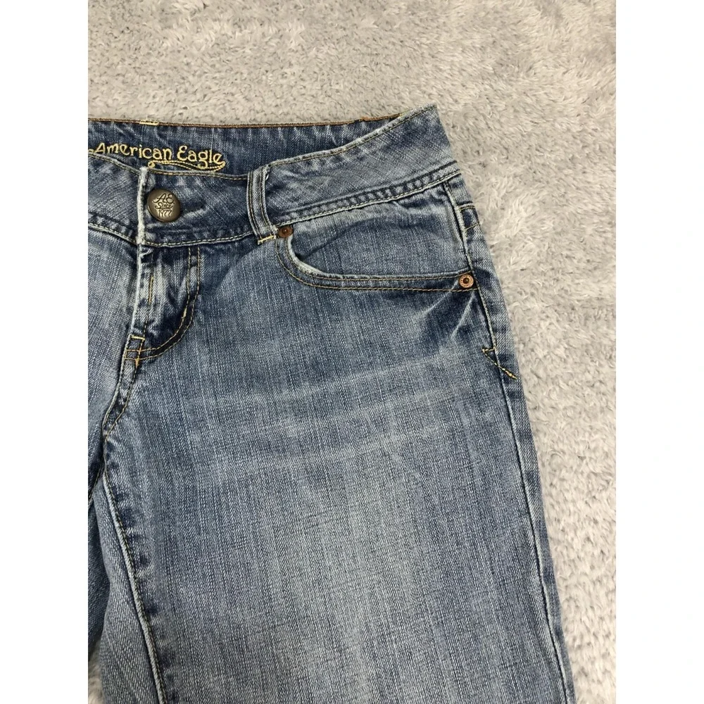American Eagle Jeans Women's Size 6 (31x32) Artist Flare Leg Distressed Blue